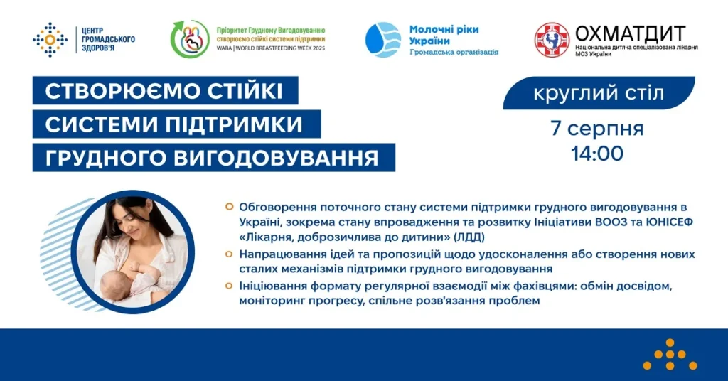 Круглий стіл «Створюємо стійкі системи підтримки грудного вигодовування»
